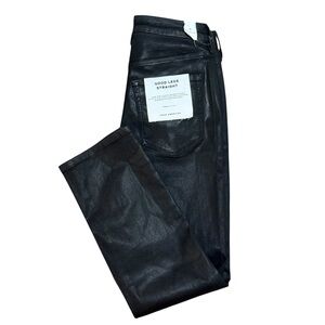 NWT Good American Good Legs Straight coated black jeans women’s juniors size 15